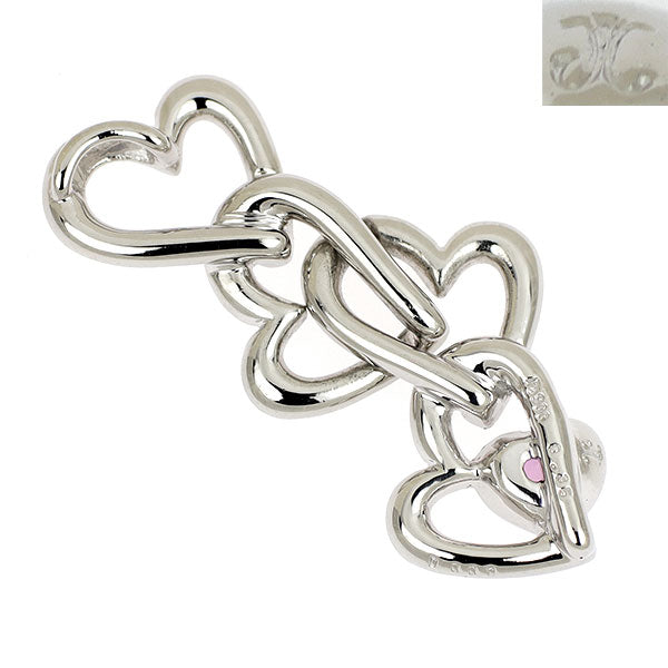 ジェムケリー Pt900 非加熱 ピンク サファイア ダイヤモンド ペンダントトップ 0.35ct D0.09ct ハート
