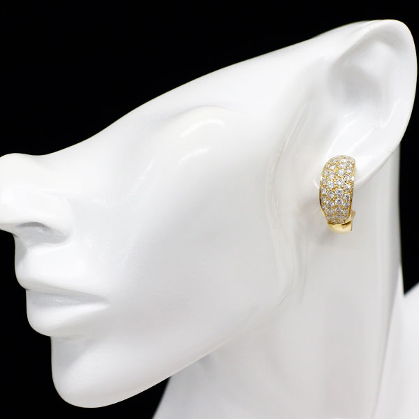 K18YG ダイヤモンド フープピアス 3.33ct