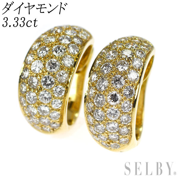 K18YG ダイヤモンド フープピアス 3.33ct