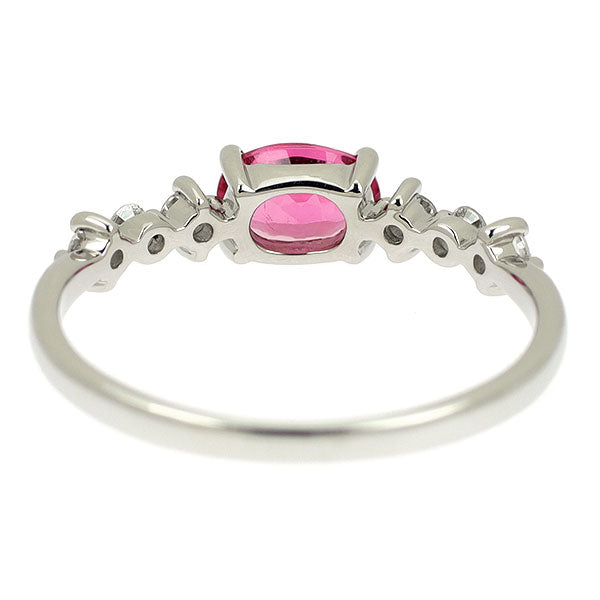 Pt950 ピンクトルマリン ダイヤモンド リング 0.68ct D0.20ct