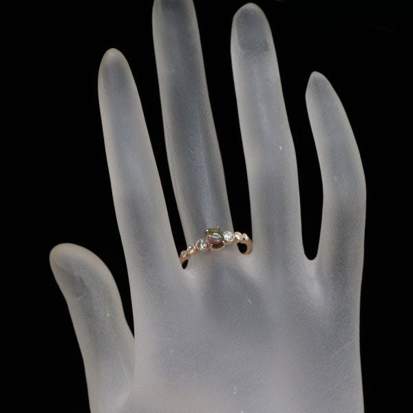 K18PG バイカラートルマリン ダイヤモンド リング 0.55ct D0.20ct