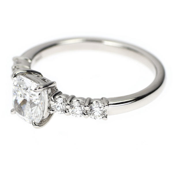 Pt900 クッションカット ダイヤモンド リング 1.01ct D IF D0.30ct