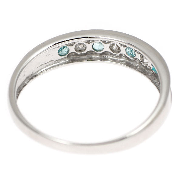 K18WG パライバトルマリン ダイヤモンド リング 0.10ct D0.12ct