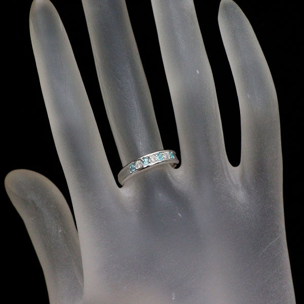 K18WG パライバトルマリン ダイヤモンド リング 0.10ct D0.12ct