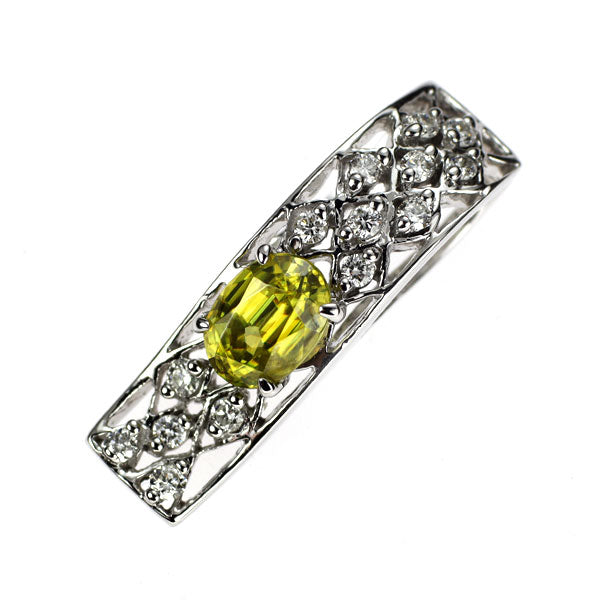 K18WG スフェーン ダイヤモンド ペンダントトップ 0.955ct D0.26ct