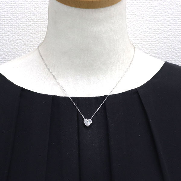 K18WG ダイヤモンド ペンダントネックレス 0.38ct ハート