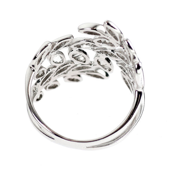 K18WG ダイヤモンド リング 0.50ct 植物