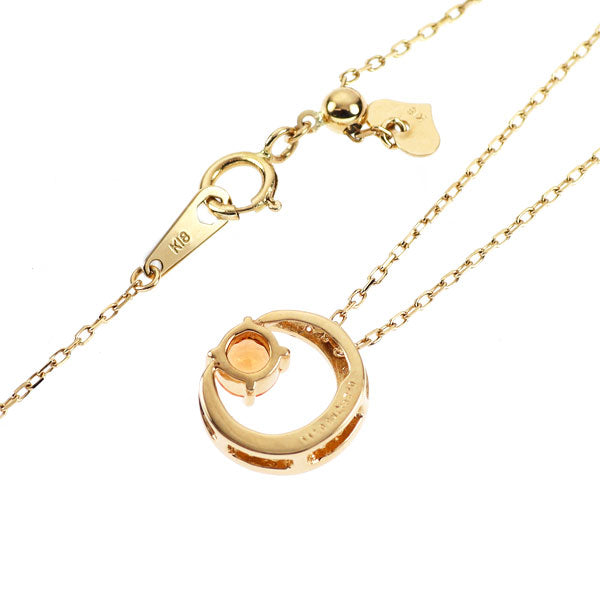 K18YG スペサルティンガーネット ダイヤモンド ペンダントネックレス 0.29ct D0.11ct