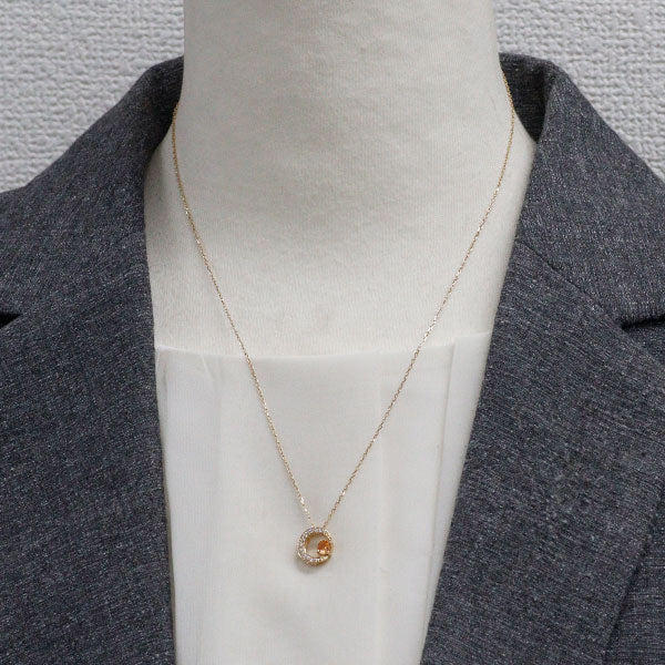 K18YG スペサルティンガーネット ダイヤモンド ペンダントネックレス 0.29ct D0.11ct