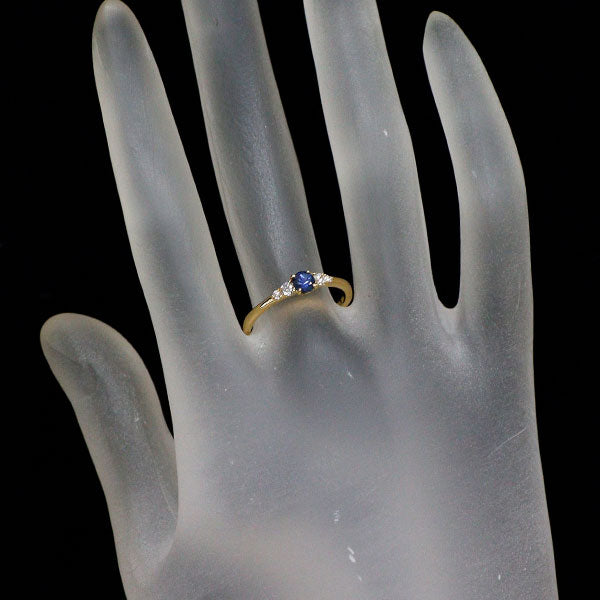K18YG サファイア ダイヤモンド リング 0.25ct D0.12ct