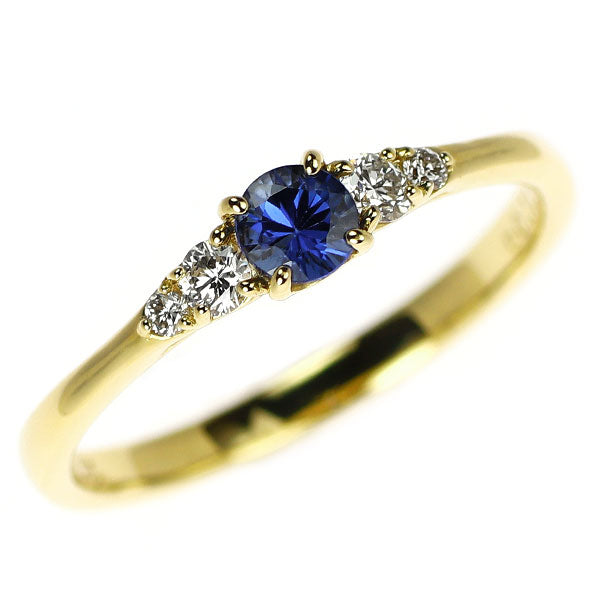 K18YG サファイア ダイヤモンド リング 0.25ct D0.12ct