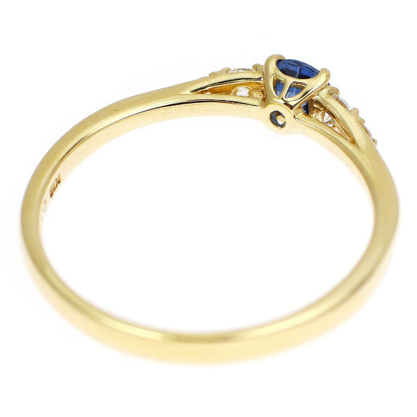 K18YG サファイア ダイヤモンド リング 0.25ct D0.12ct