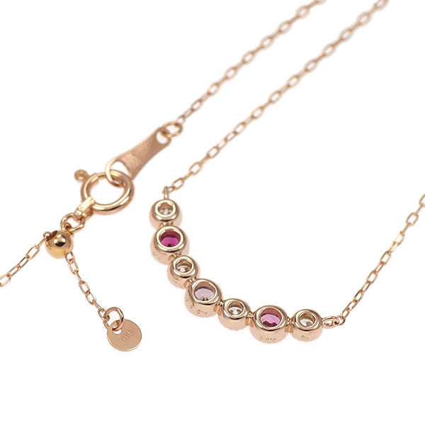 K18PG ルビー ピンクサファイア ダイヤモンド ペンダントネックレス 0.07ct PS0.164ct D0.13ct