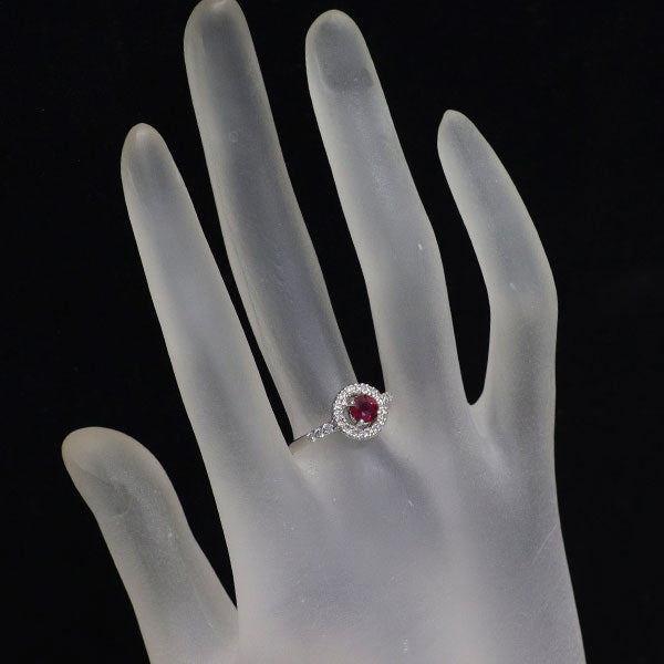 Pt900 ルビー ダイヤモンド リング 0.56ct D0.25ct