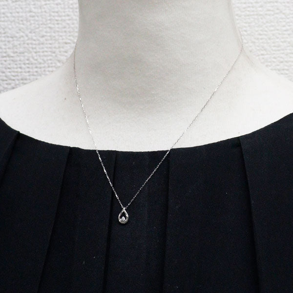 4℃ K10WG ダイヤモンド ペンダントネックレス
