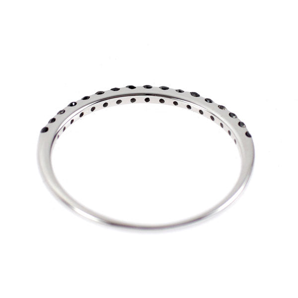 K10WG ブラックダイヤモンド リング 0.15ct ハーフエタニティ