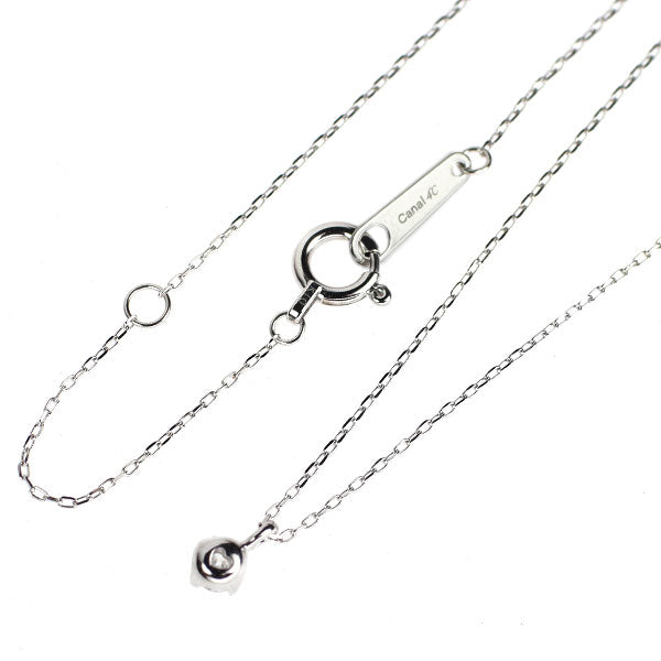 カナル4℃ K10WG ダイヤモンド ペンダントネックレス