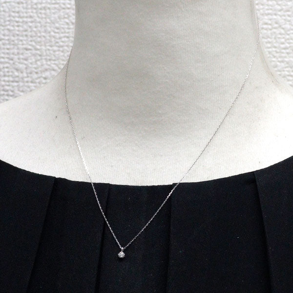 カナル4℃ K10WG ダイヤモンド ペンダントネックレス