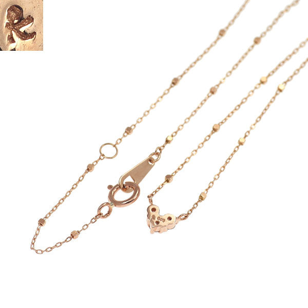 組曲 K10PG ダイヤモンド ペンダントネックレス 0.08ct ハート