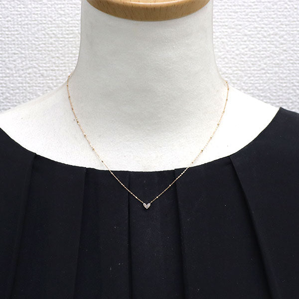 組曲 K10PG ダイヤモンド ペンダントネックレス 0.08ct ハート