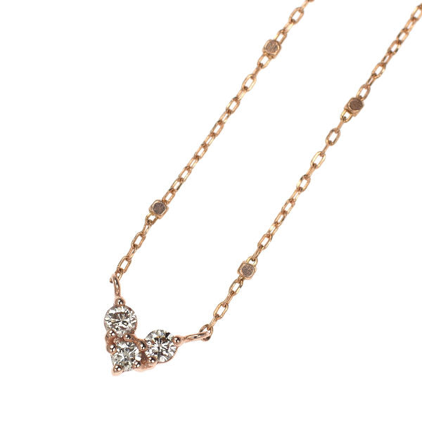 組曲 K10PG ダイヤモンド ペンダントネックレス 0.08ct ハート