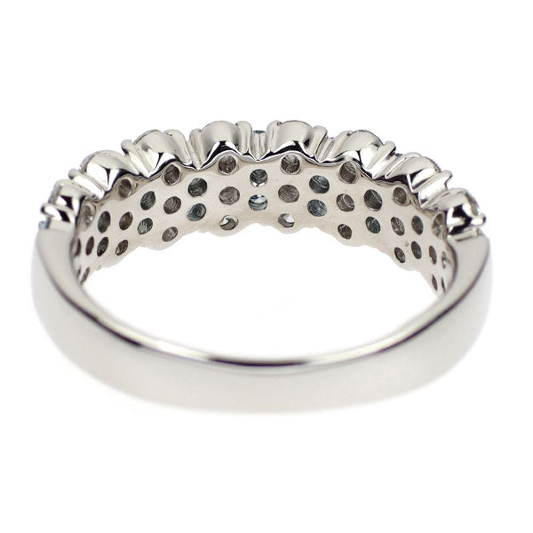 Pt900 アイスブルー/ カラーレス ダイヤモンド リング 0.40ct D0.60ct