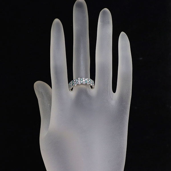Pt900 アイスブルー/ カラーレス ダイヤモンド リング 0.40ct D0.60ct