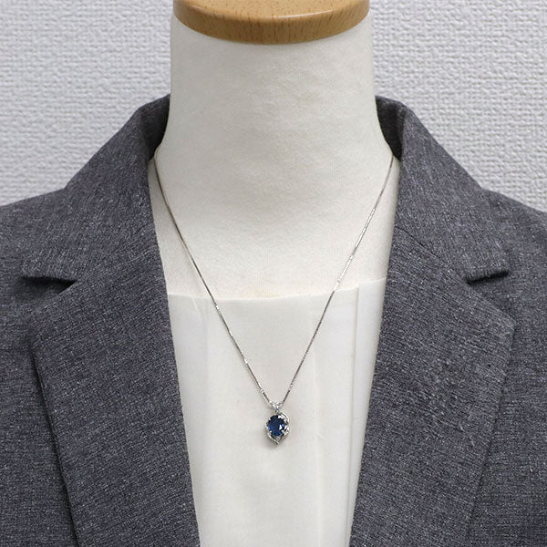 Pt900/Pt850 サファイア ダイヤモンド ペンダントネックレス 2.61ct D0.06ct