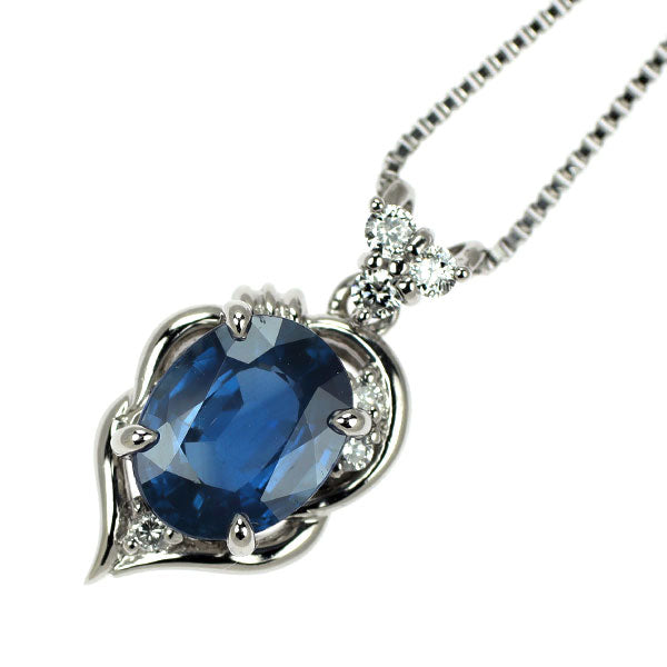 Pt900/Pt850 サファイア ダイヤモンド ペンダントネックレス 2.61ct D0.06ct