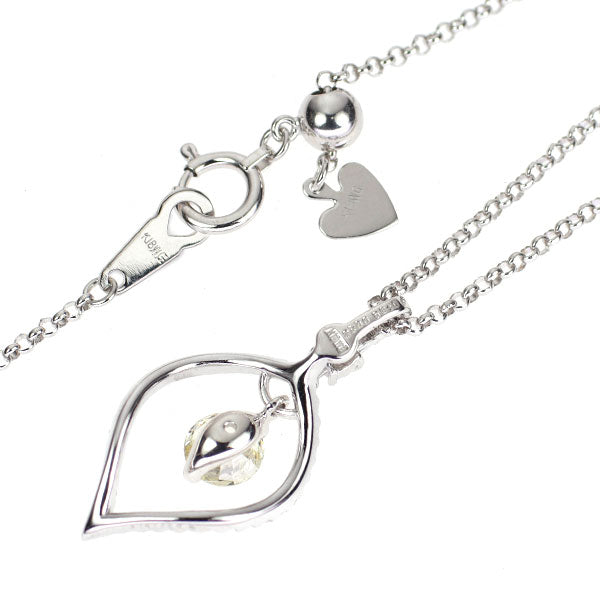 K18WG ダイヤモンド  ペンダントネックレス 0.469ct D0.23ct 植物 リーフ