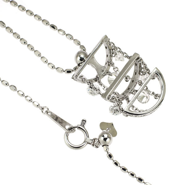 K18WG/ Pt850 ダイヤモンド ペンダントネックレス 1.20ct D0.14ct