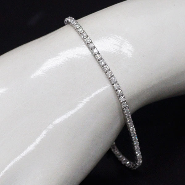 K18WG ダイヤモンド ブレスレット 1.79ct テニス