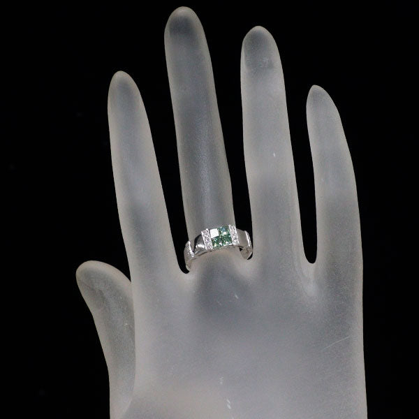 K18WG トリートグリーン/カラーレス ダイヤモンド リング 0.70ct ミステリーセッティング