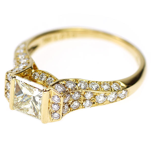 平和堂貿易/セイコー K18YG プリンセスカット ダイヤモンド リング 1.016ct D0.70ct 凱旋門 《セルビー銀座店》【中古】