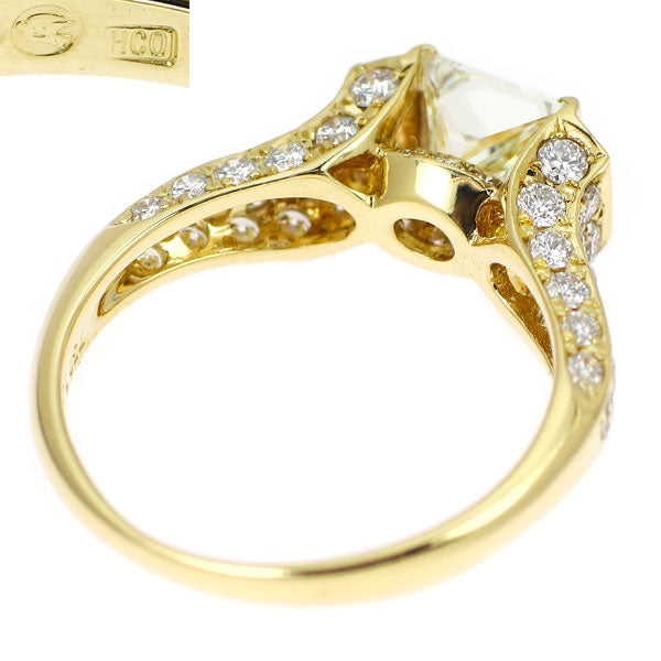 平和堂貿易/セイコー K18YG プリンセスカット ダイヤモンド リング 1.016ct D0.70ct 凱旋門 《セルビー銀座店》【中古】