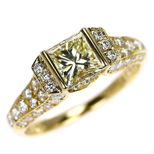 平和堂貿易/セイコー K18YG プリンセスカット ダイヤモンド リング 1.016ct D0.70ct 凱旋門 《セルビー銀座店》【中古】