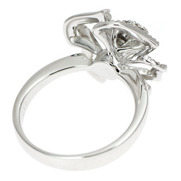 K18WG イエローサファイア ダイヤモンド リング 0.08ct D0.30ct フラワー