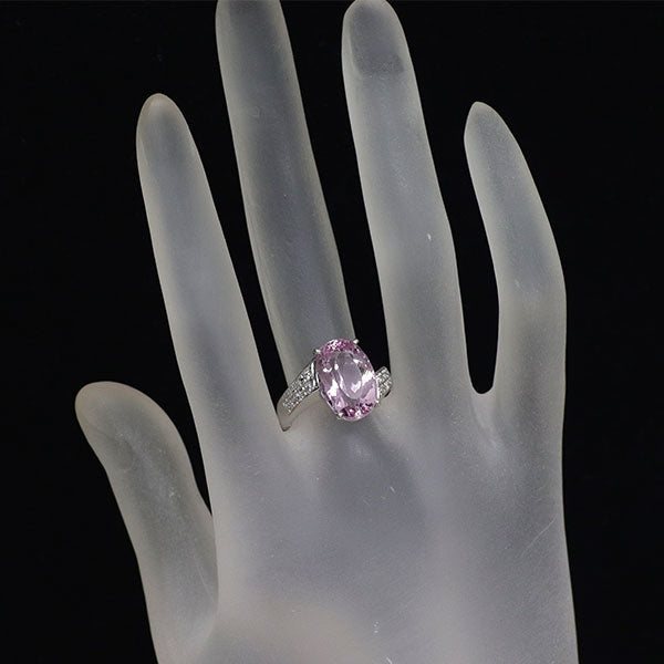 Pt900 インペリアルトパーズ ダイヤモンド リング 7.08ct D0.12ct