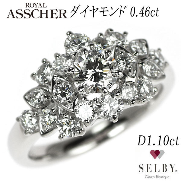 ロイヤルアッシャー Pt900 ダイヤモンド  リング 0.46ct D1.10ct 《セルビー銀座店》【中古】