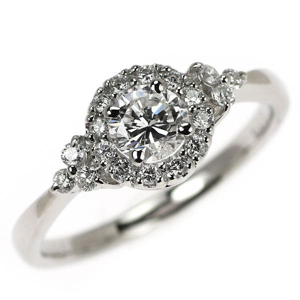 Pt900 ダイヤモンド リング 0.424ct D0.22ct