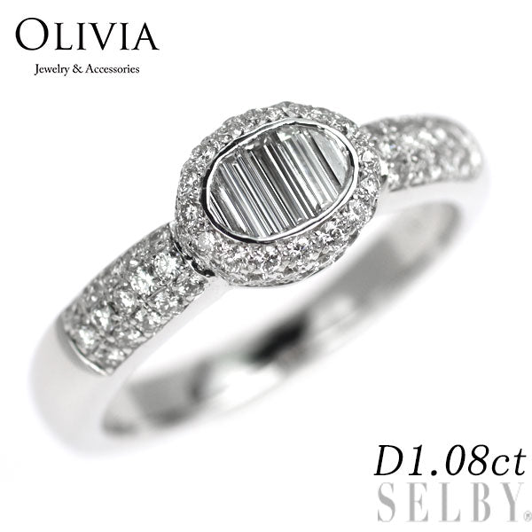 OLIVA K18WG ダイヤモンド リング 1.08ct