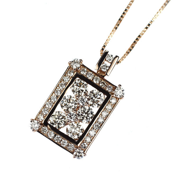 K18PG ダイヤモンド ペンダントネックレス 1.07ct