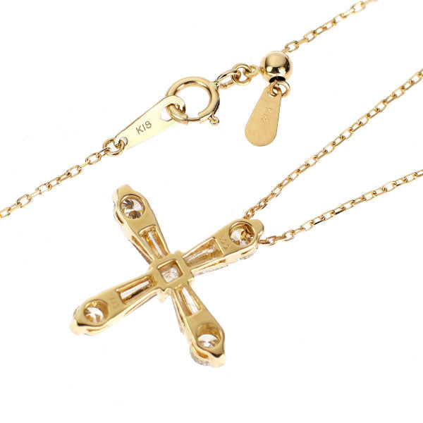 K18YG ダイヤモンド ペンダントネックレス 1.00ct クロス