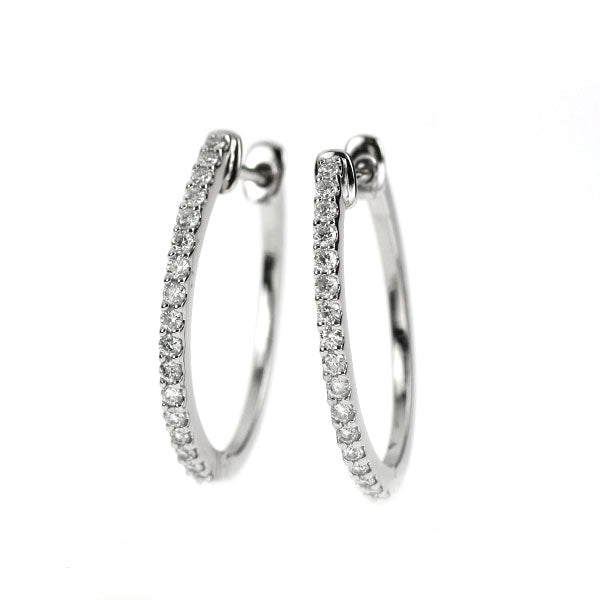 Pt900 ダイヤモンド フープ ピアス 0.30ct