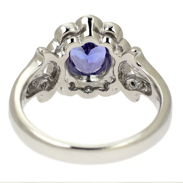 Pt900 タンザナイト ダイヤモンド リング 1.38ct D0.46ct