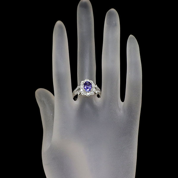 Pt900 タンザナイト ダイヤモンド リング 1.38ct D0.46ct