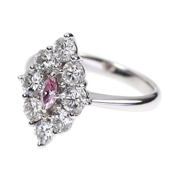 Rare Pt900 natural pink diamond ring 0.114ct FP SI2 D1.20ct