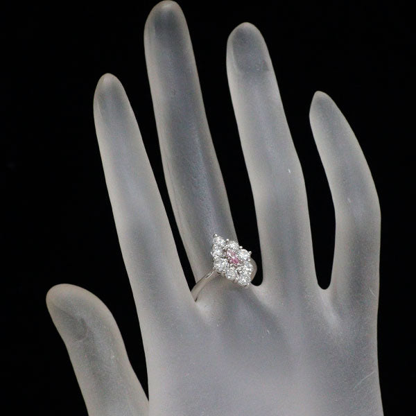 Rare Pt900 natural pink diamond ring 0.114ct FP SI2 D1.20ct
