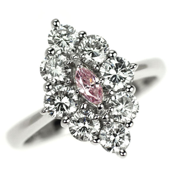 Rare Pt900 natural pink diamond ring 0.114ct FP SI2 D1.20ct