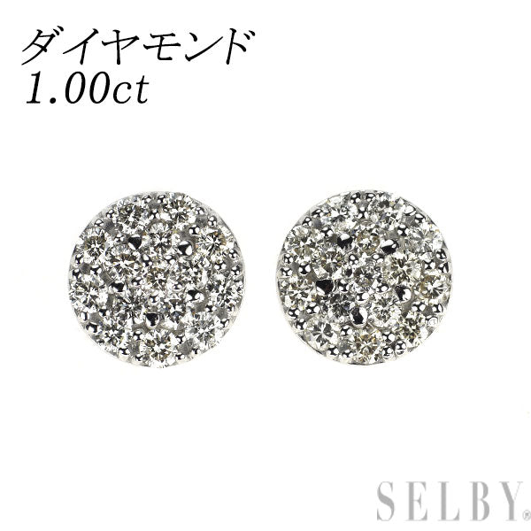 K18WG ダイヤモンド ピアス 1.00ct